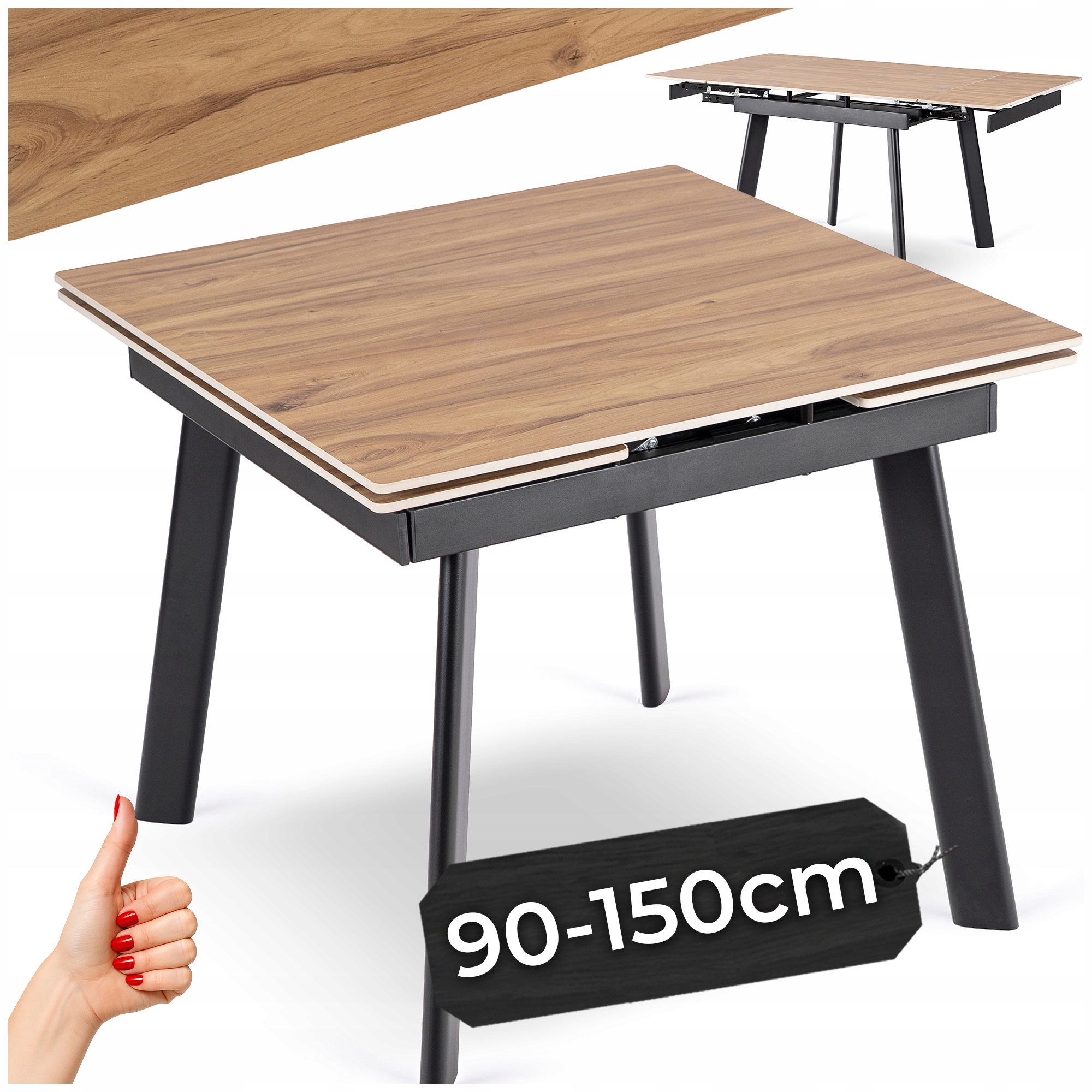 Stół Ceramiczny Rozkładany Do Jadalni Salonu Kuchni Dąb Lares 90-150 cm