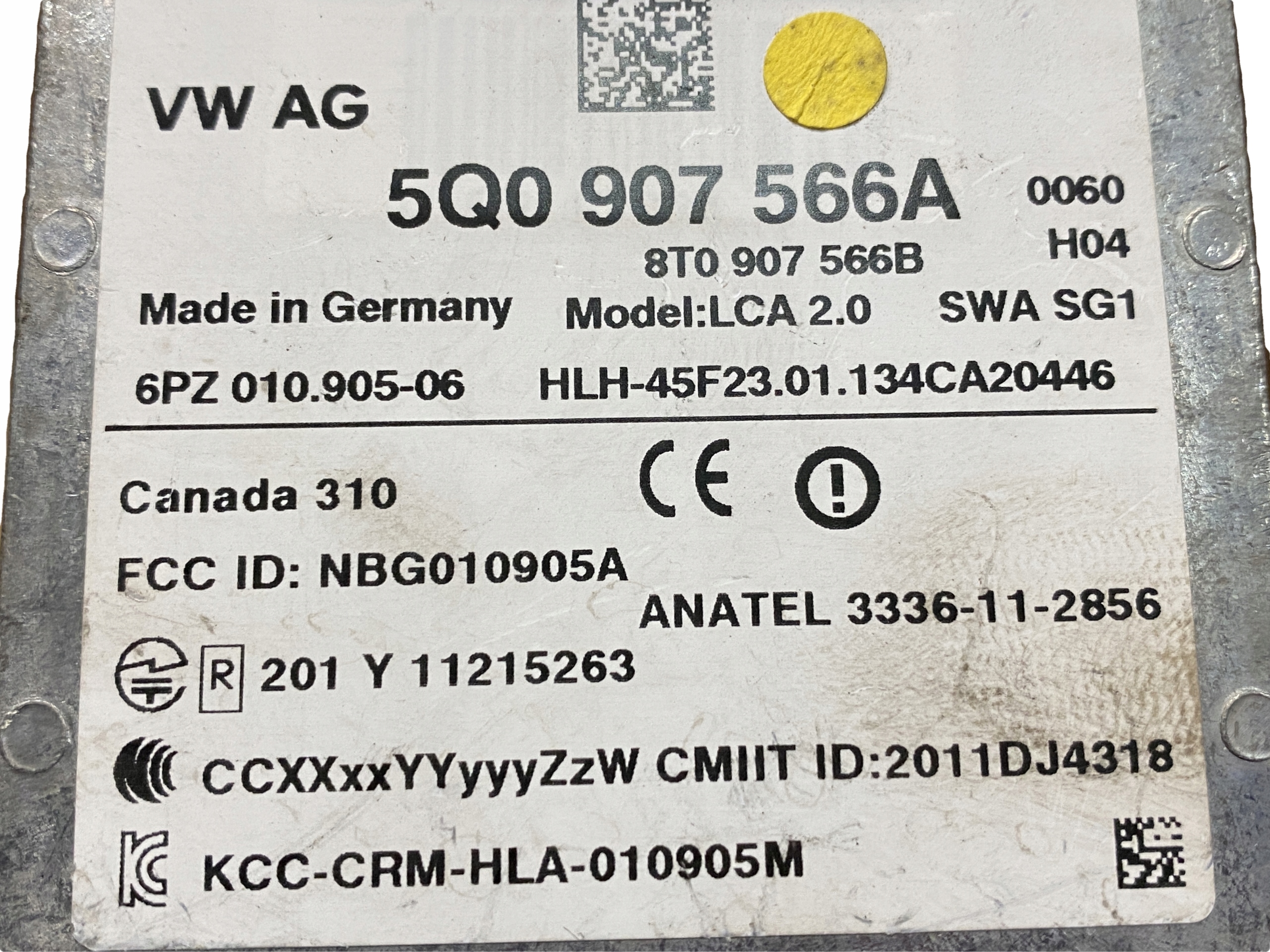 AUDI A3 8V ASYSTENT changes supports right 5Q0907566A