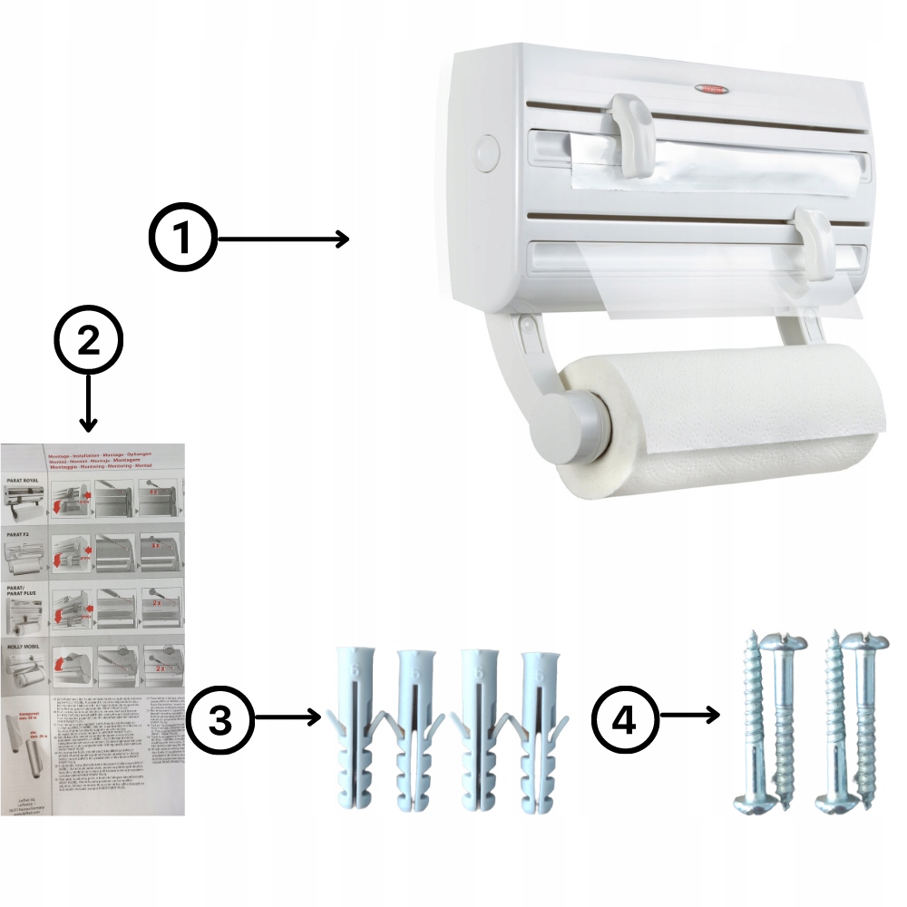 Organizer kuchenny 3w1 RĘCZNIK PAPIEROWY I FOLIA Marka Leifheit