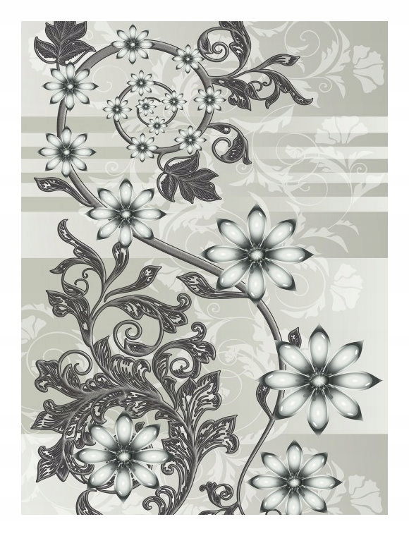 Fototapeta Monochromatické a grafické vinylové květiny 184x254 lepidlo