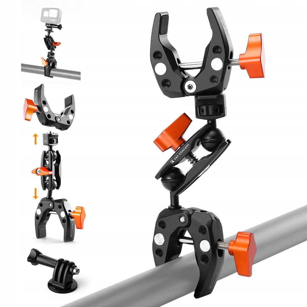 Upevňovací držák Magic Arm dvě svorky Crab Clamp s kulovou hlavou K&f