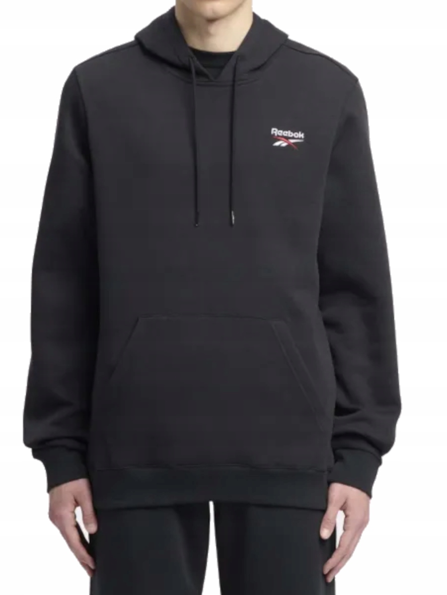 pánská mikina Reebok sportovní 100221826 černá bavlněná s kapucí L