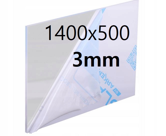 Pleksi /plexi Plexa Plexa Bezbarvá na míru 1400x500x3 mm Akrylová Deska