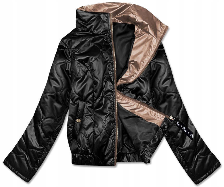 Dámská Bunda Stojáček B8122 Černá S (36)