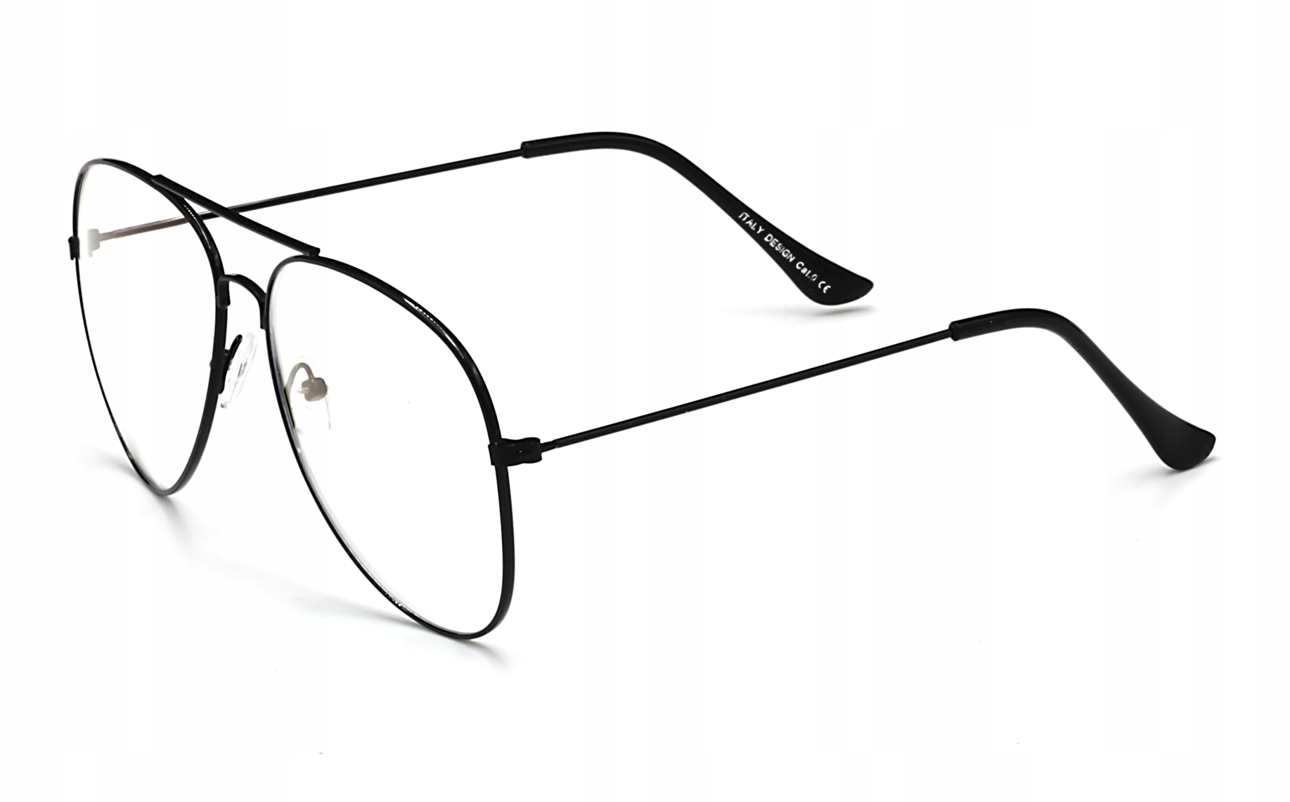 OKULARY ZERÓWKI FILTR BLUE L. MĘSKIE DAMSKIE ETUI Model PILOTKI METALOWE