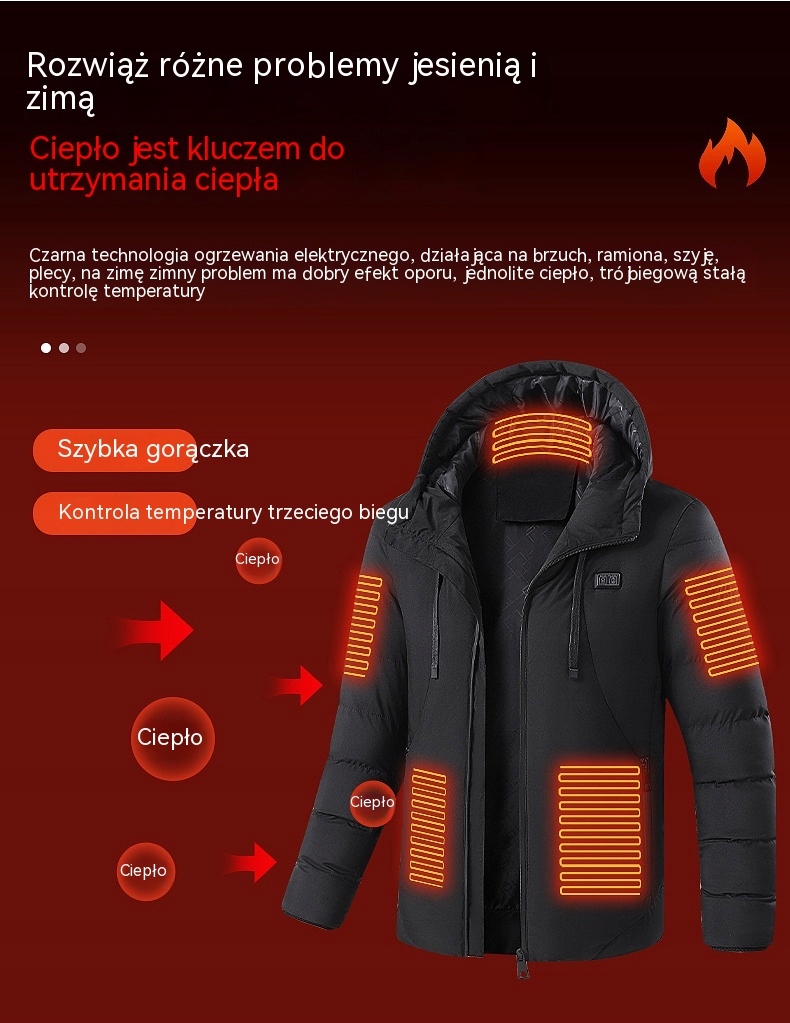 PODGRZEWANA KURTKA ZIMOWA PODGRZEWANA KAPTUR Materiał dominujący poliester