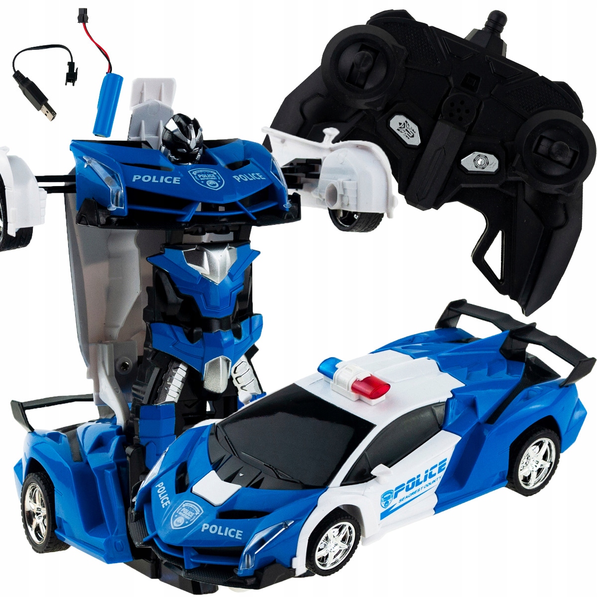 

samochód Robot Transformers 2W1 Radiowóz Policja