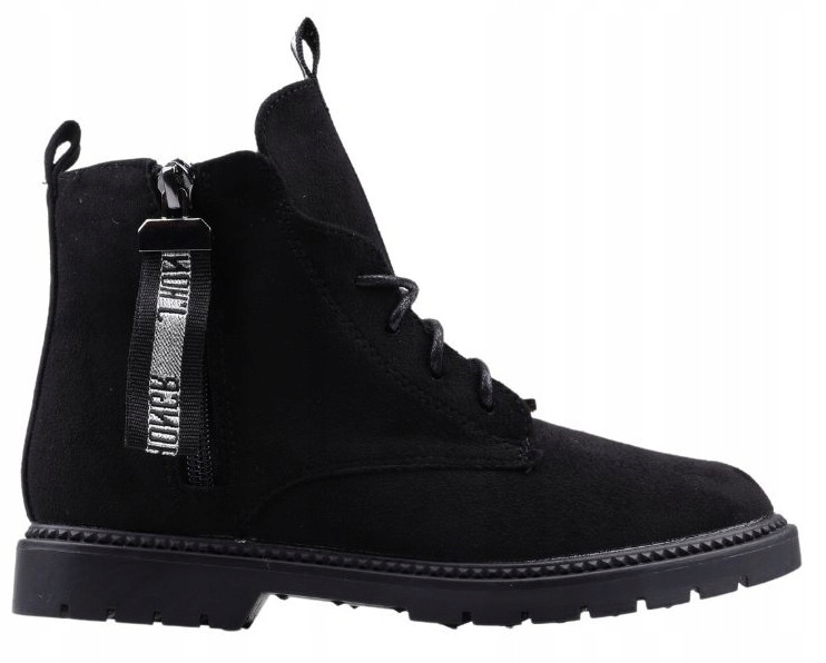 Kids Botki Trzewiki Ociepla Zamek Zamsz Czarne r34 Płeć dziewczynki