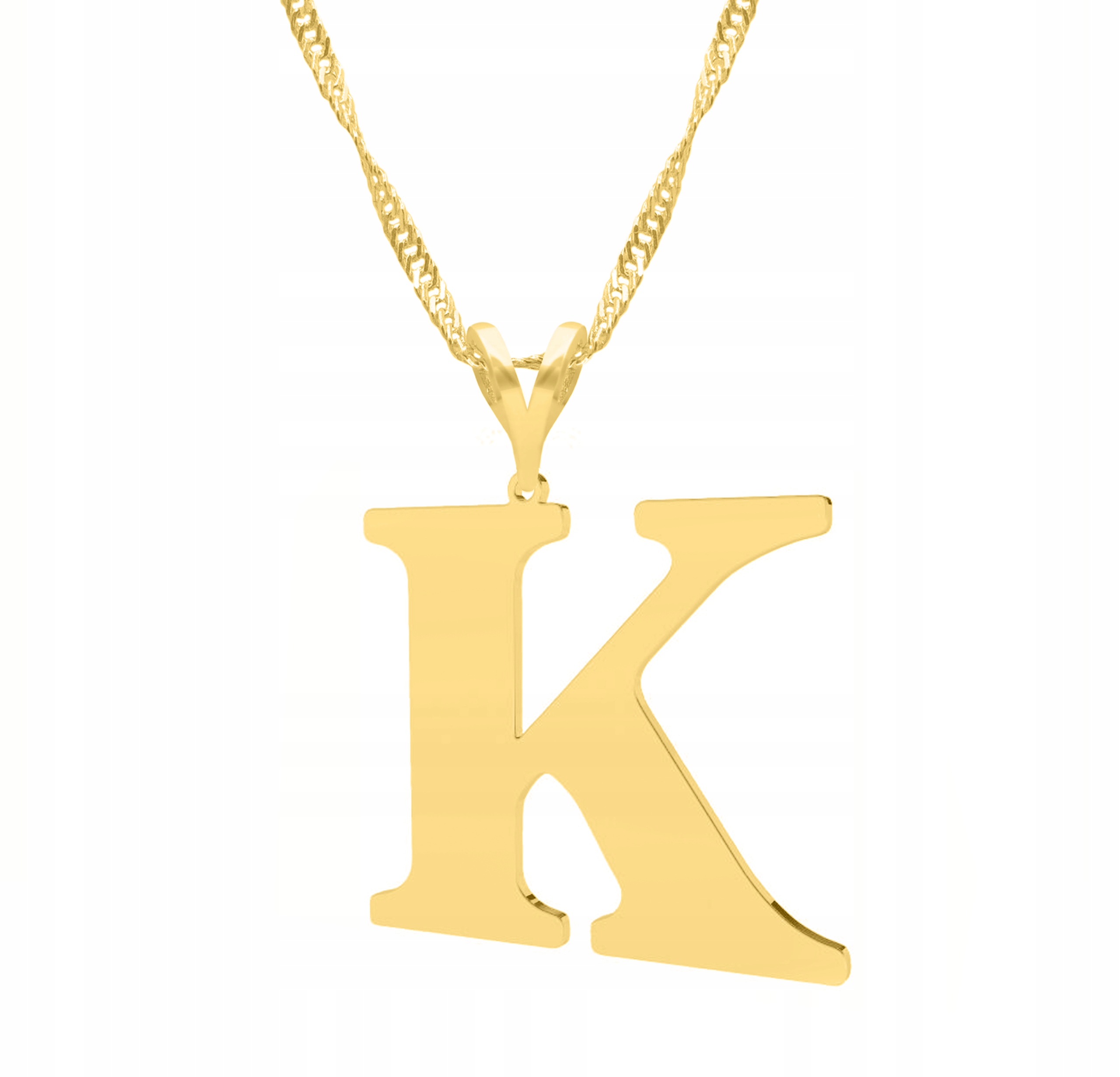 Řetízek zlatý náhrdelník 925 písmeno K