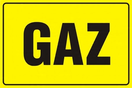 

Gaz znak bezpieczeństwa 10x15 płyta sztywna Pcv