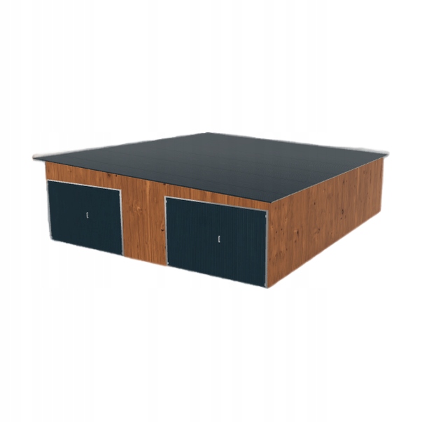 Plechová garáž 7.5x9 m s dvoupolohovým spádem vpravo Zlatý dub