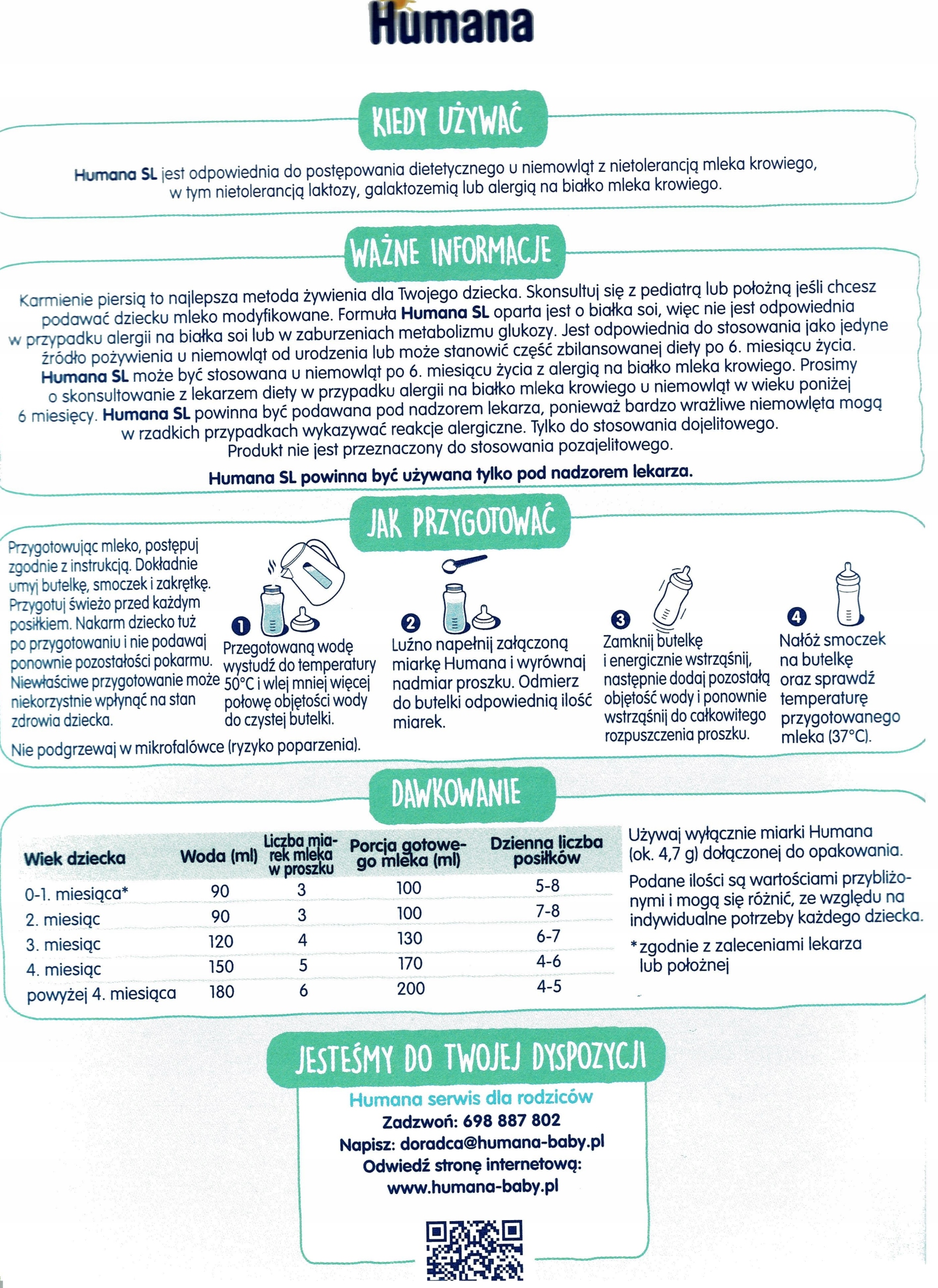 Humana SL 650g EXPERT Gramatura 650 g