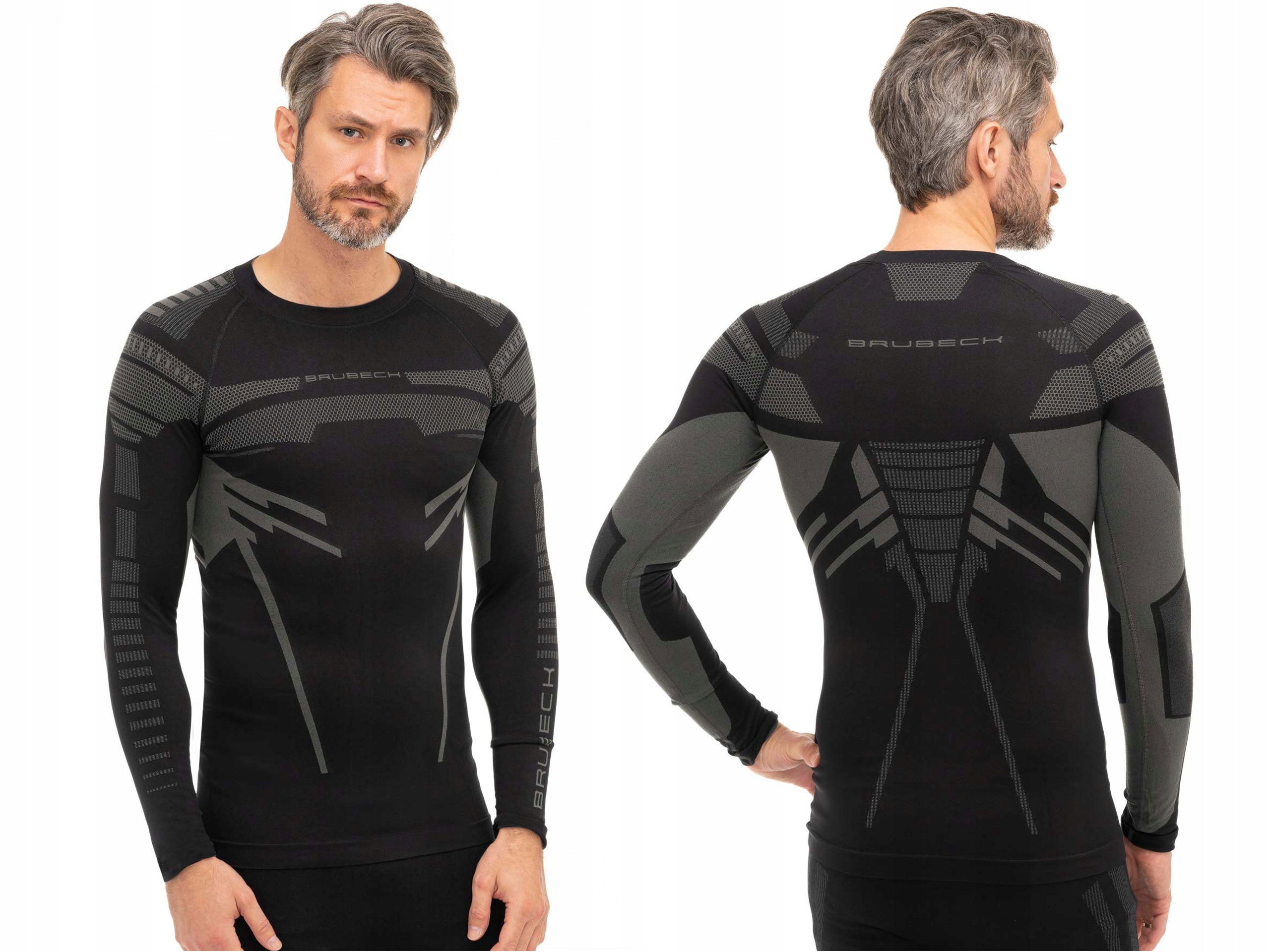Męska Koszulka Termoaktywna Brubeck Dry z długim rękawem Bielizna czarny M