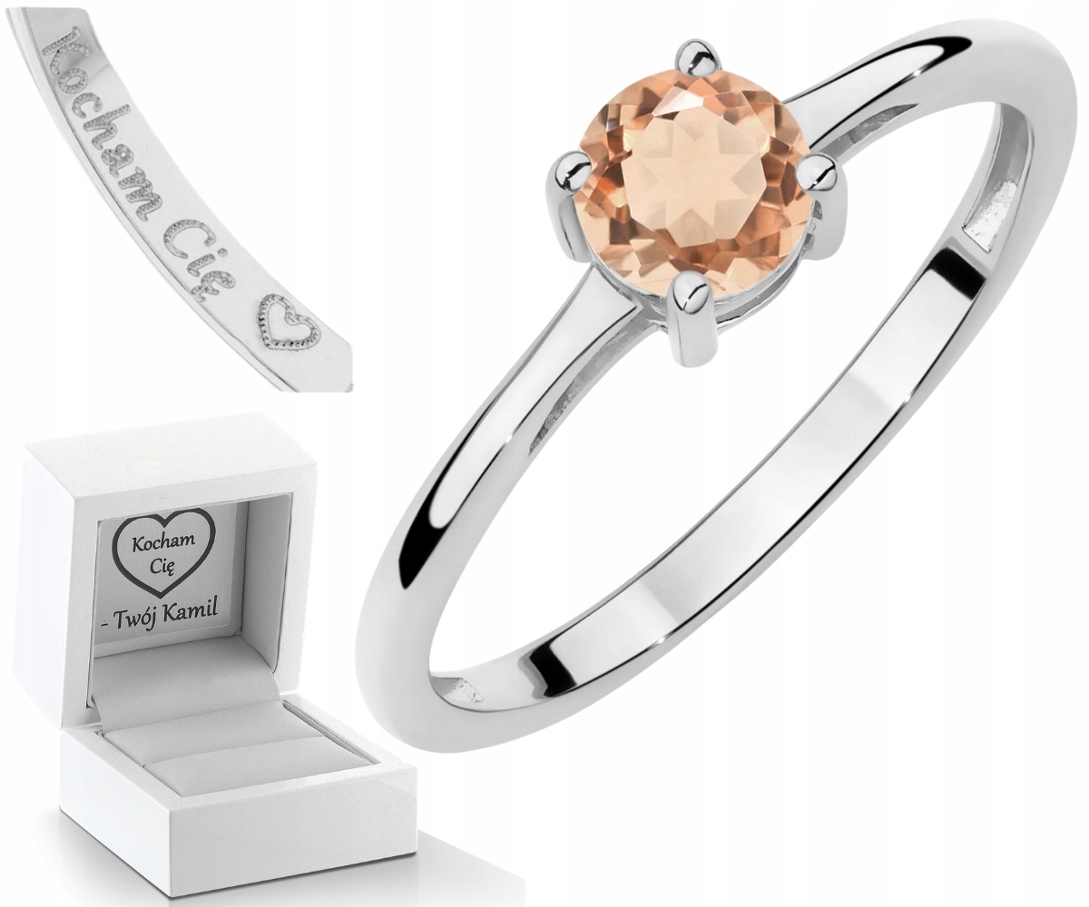 Bílý Zlatý Prstýnek S Morganitem