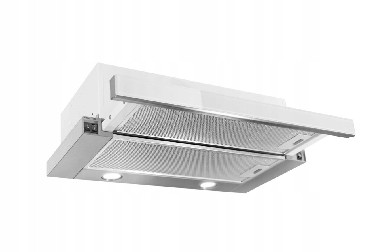 Okap kuchenny do zabudowy teleskopowy Toflesz Vega 50 cm 324m3/h inox/biały