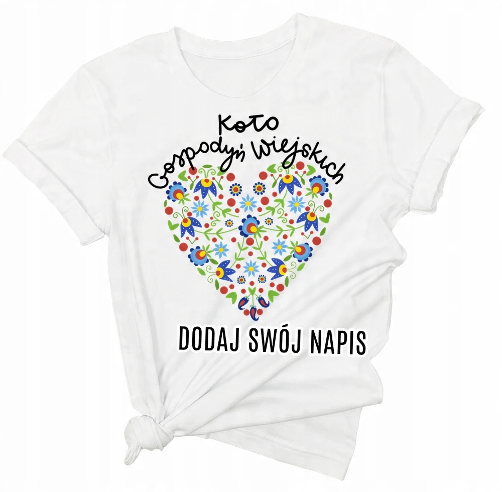 

Koszulka z folkowym sercem Koło Gospodyń L/XL
