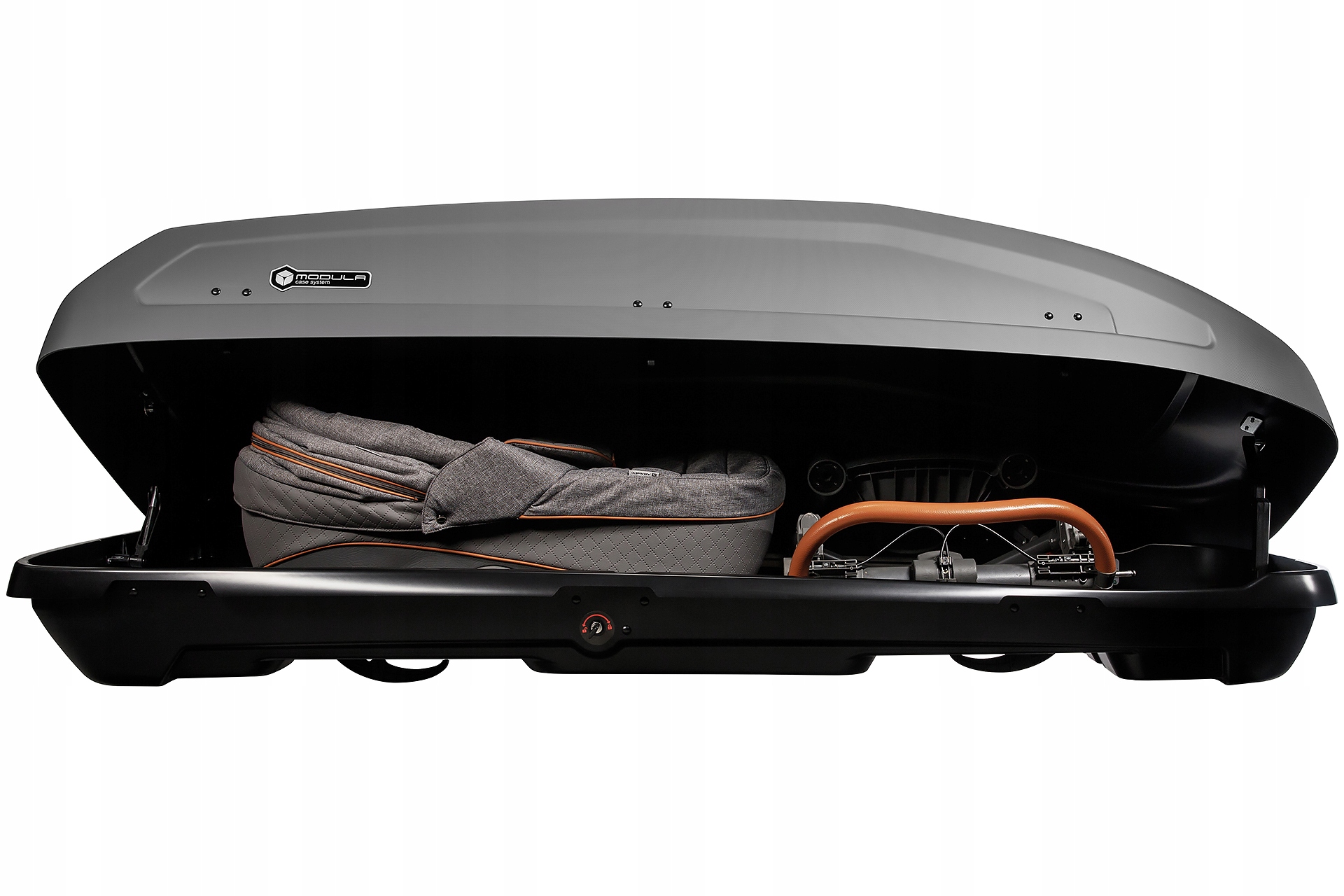 EVO 550L GREY 3D BOX BOKS KUFER TRUMNA BAGAŻNIK DACHOWY NA DACH NARTY WÓZEK Model EVO 550