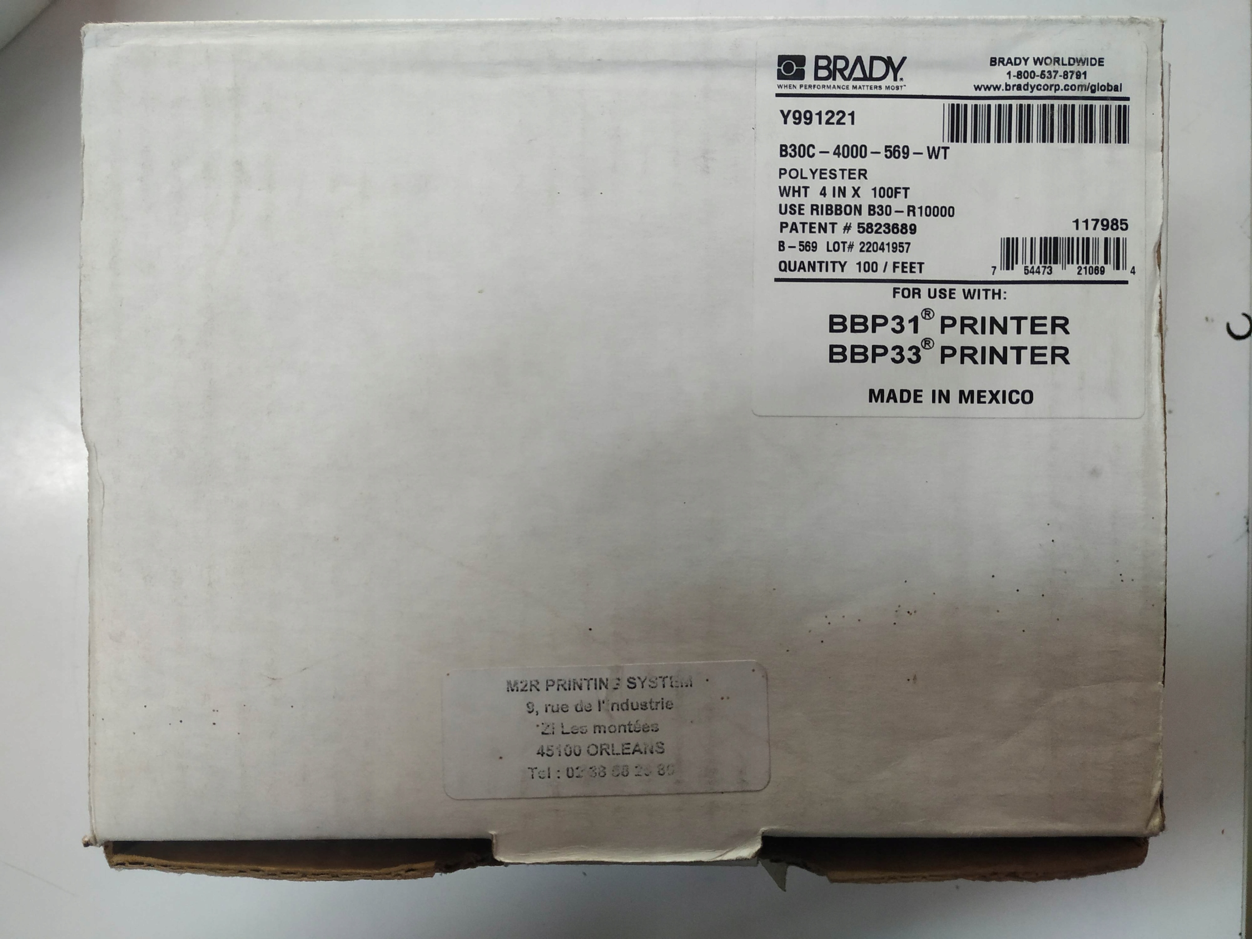 Páska Brady B30C-4000-569-WT Akce