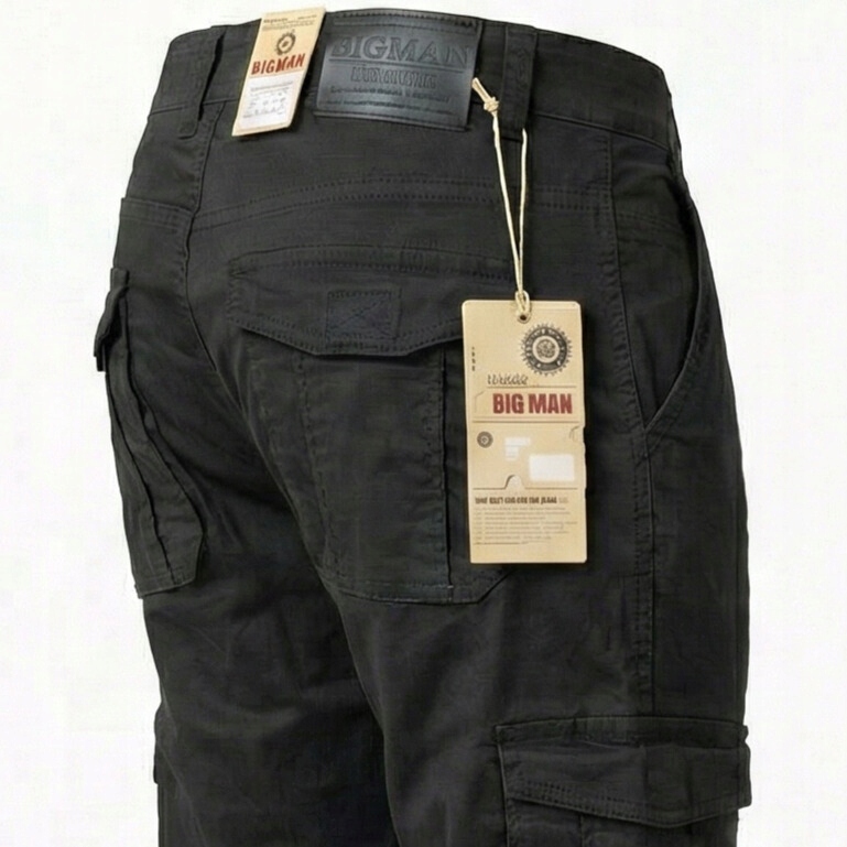 Spodnie Męskie Bojówki Robocze Czarne BM900 W35 L30 Pas 90-92 cm