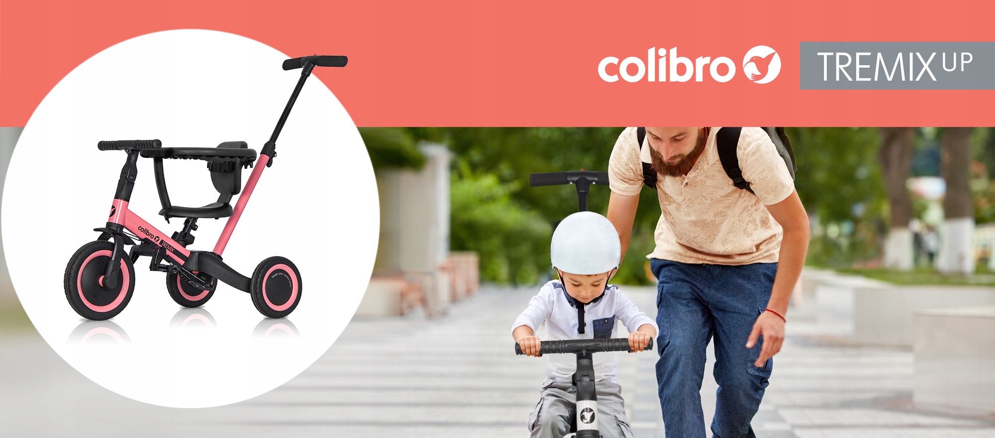 Rowerek TRÓJKOŁOWY jeździ z pchaczem TREMIX UP 6w1 Stan opakowania oryginalne