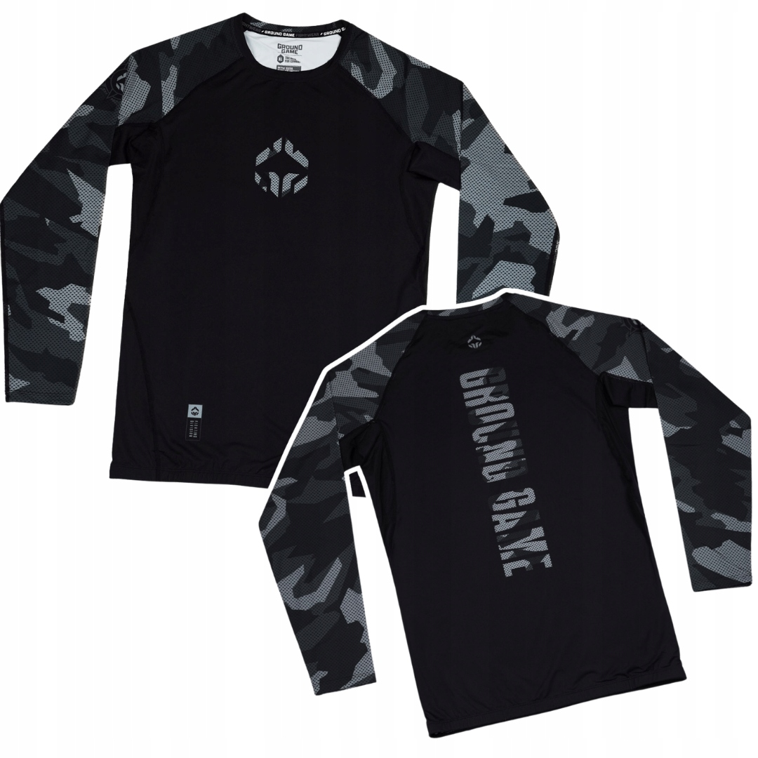 Rashguard s dlouhým rukávem pánský Ground Game Military Černý vel. L