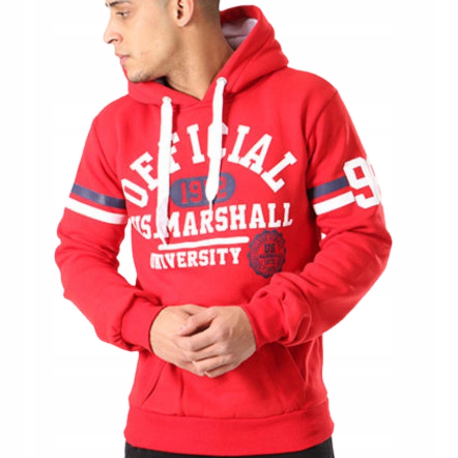 Oficiální Pánská mikina červená, s kapucí klokanka kapucí, teplá vel. M