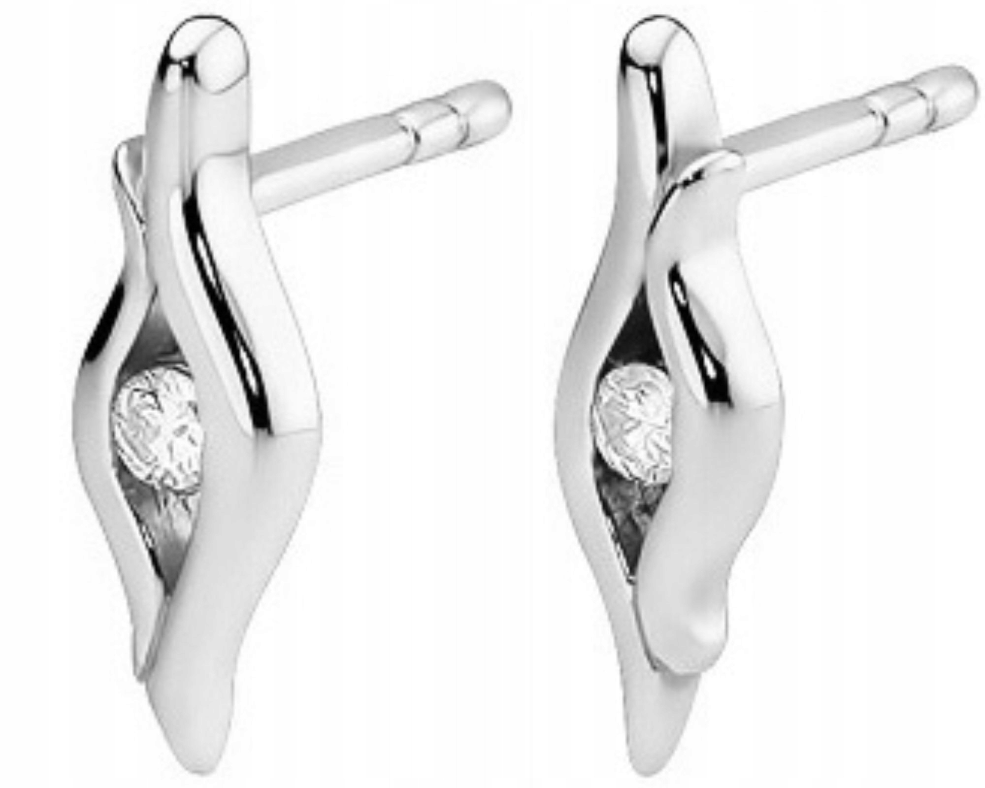 Zlaté náušnice s brilianty 0,08 ct, tyčinky, vruty