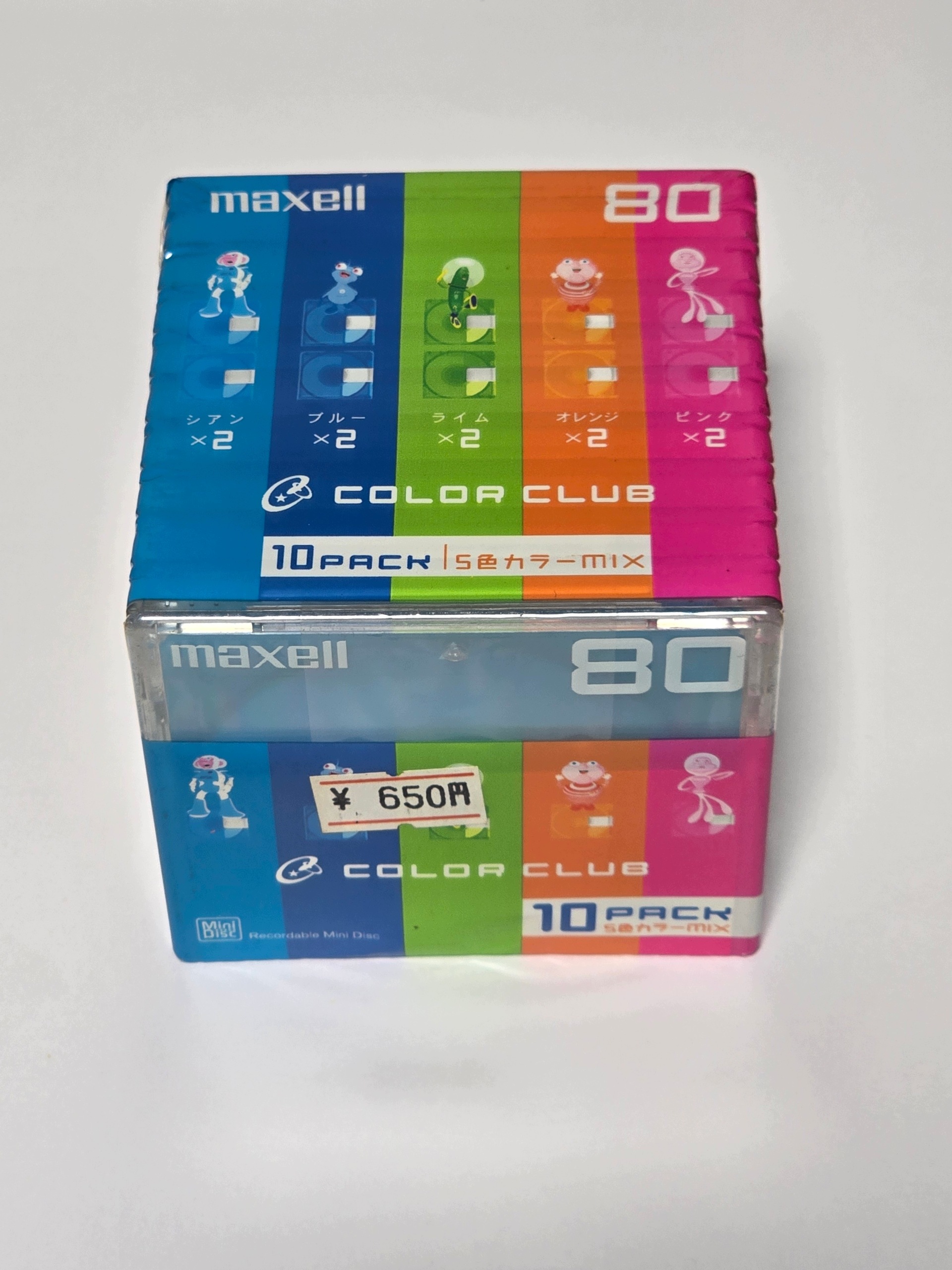 Minidisec Diskety MD Maxell 80 Color Club 10 Ks 10 Pack Vyrobené V Japonsku!