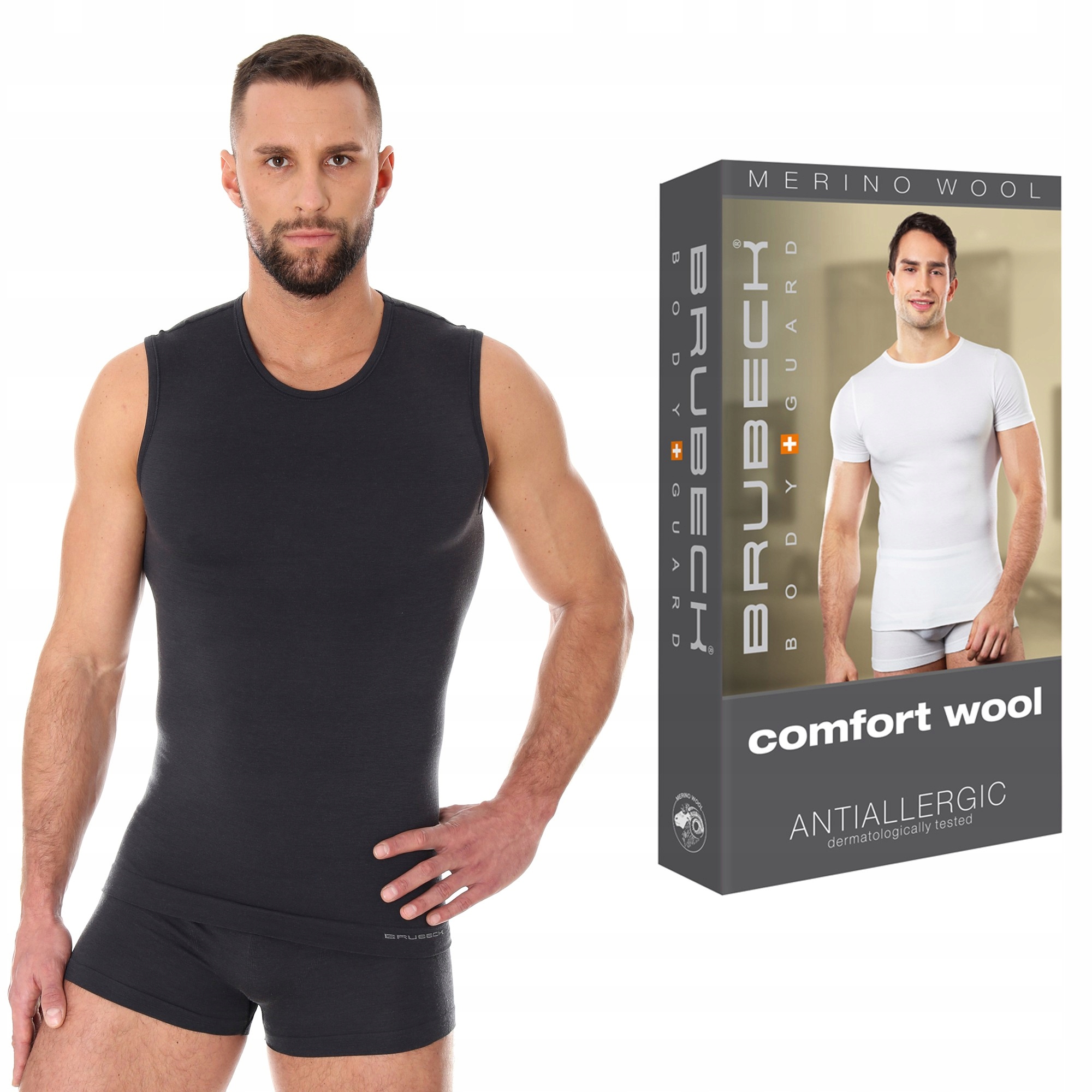 

Koszulka męska Wełna Merino Brubeck Grafit 2XL