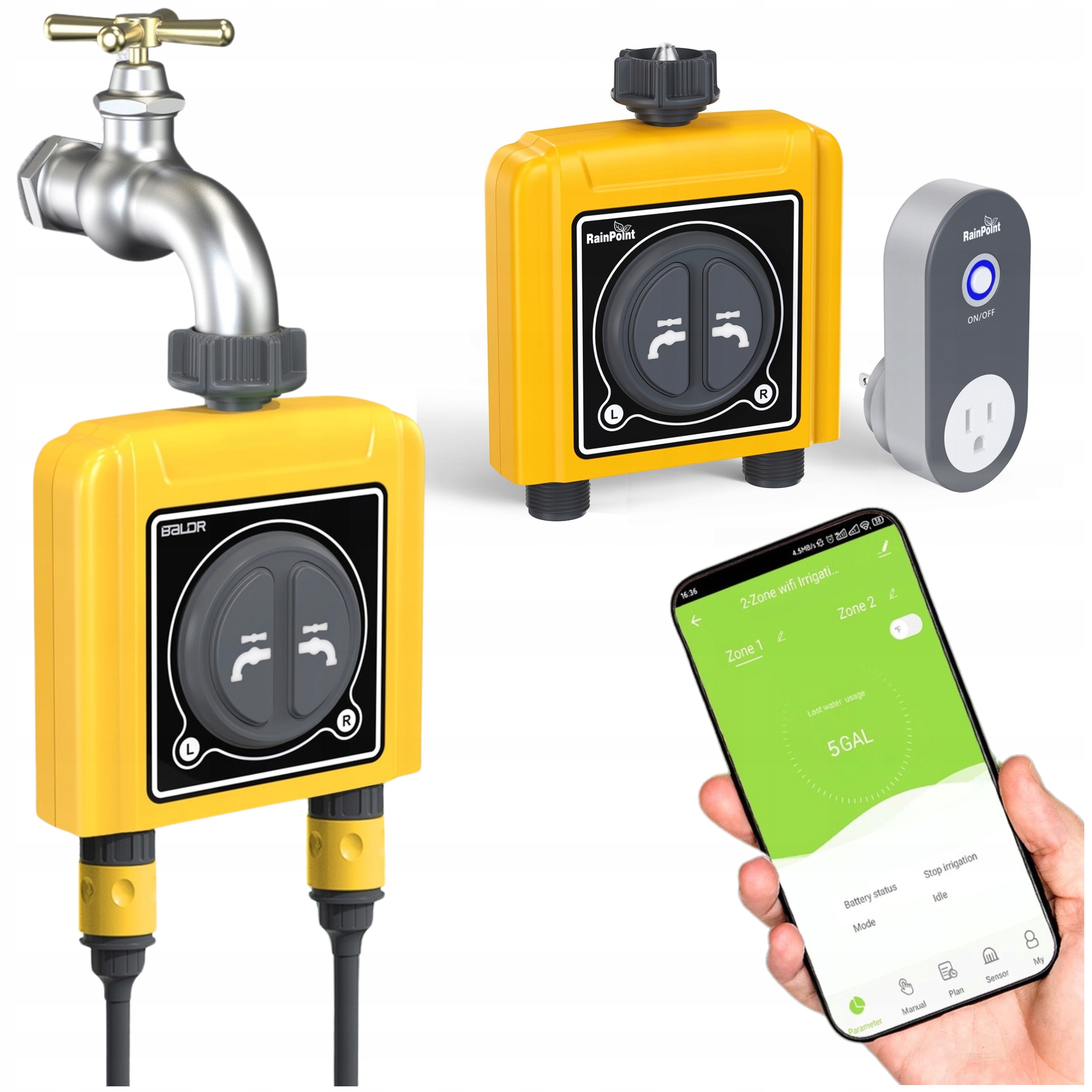 Ovládač zavlažovania Wifi Aplikácia na telefón Hotový programátor 2 sekcie