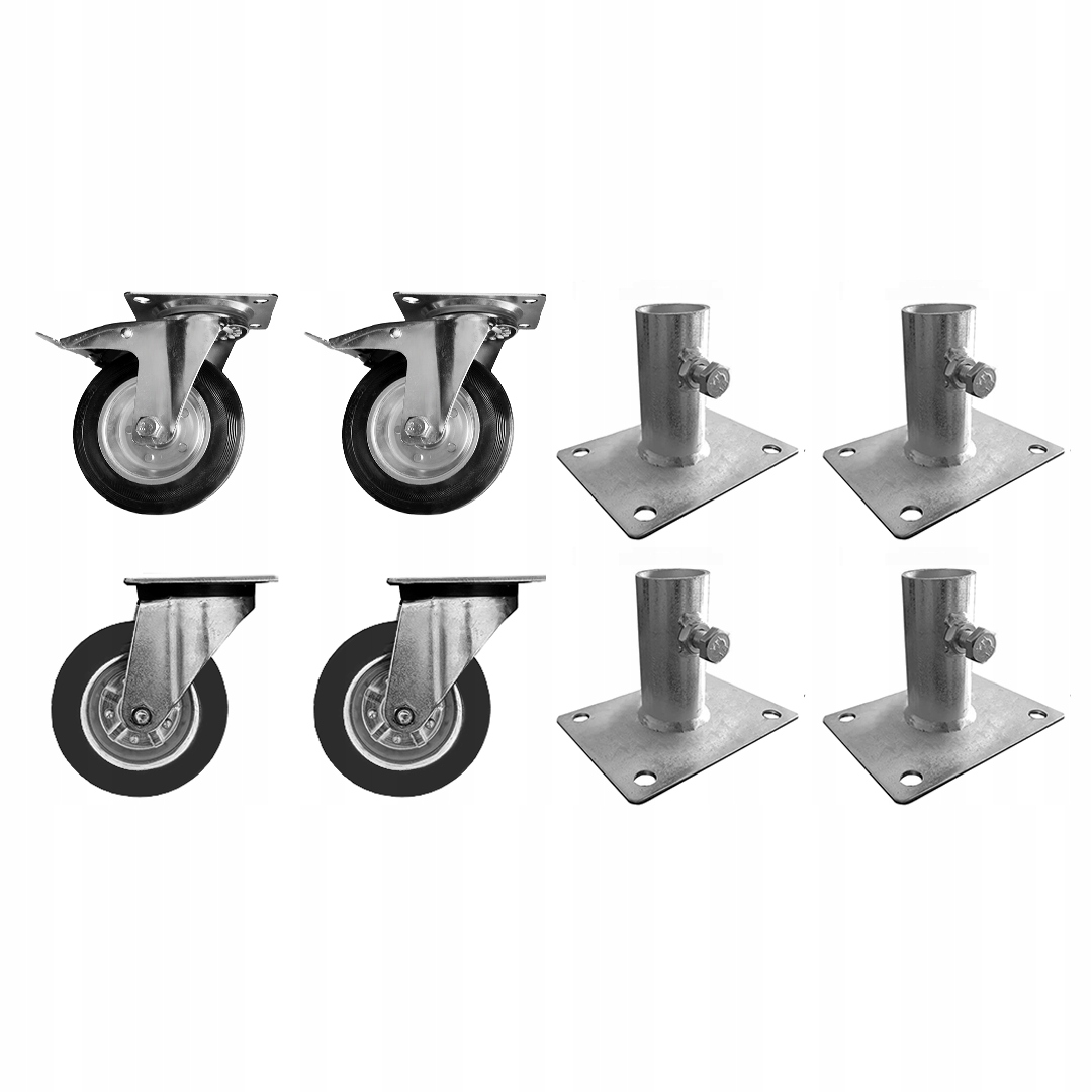 Pojízdná sada pro varšavské lešení 4 x Podstavec a kolo