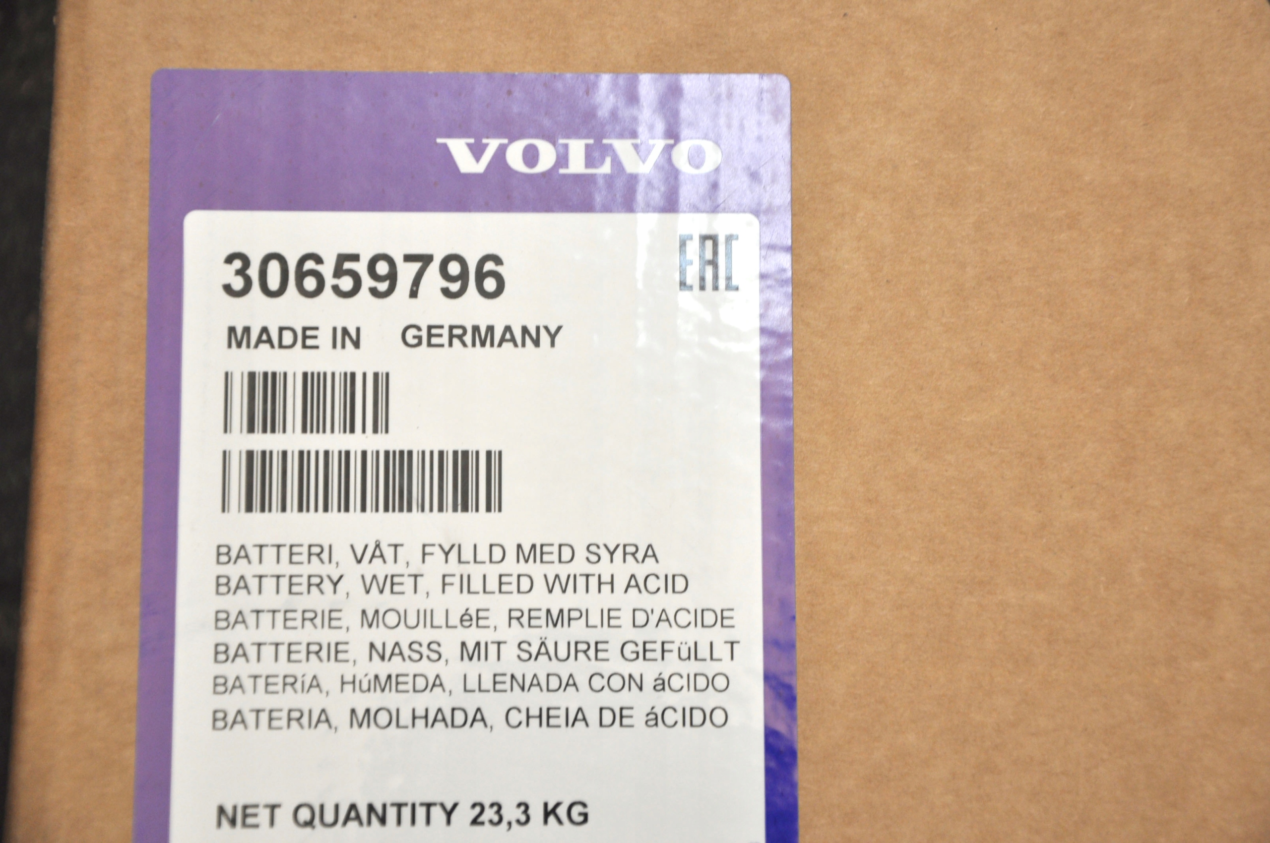 Original Volvo XC60 Autobatterie 12V 90Ah 800A 30659796