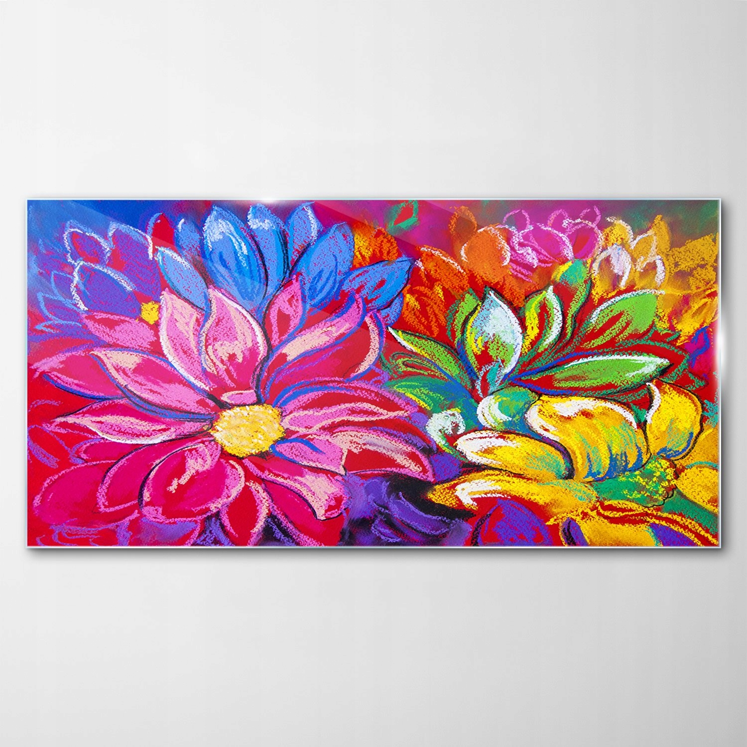

Obraz Szklany Dekor Kwiaty Sztuka Pastele 120x60