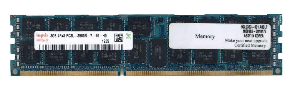 Hynix 8GB DDR3 1066MHz 4Rx8 PC3L-8500R Ecc Registered