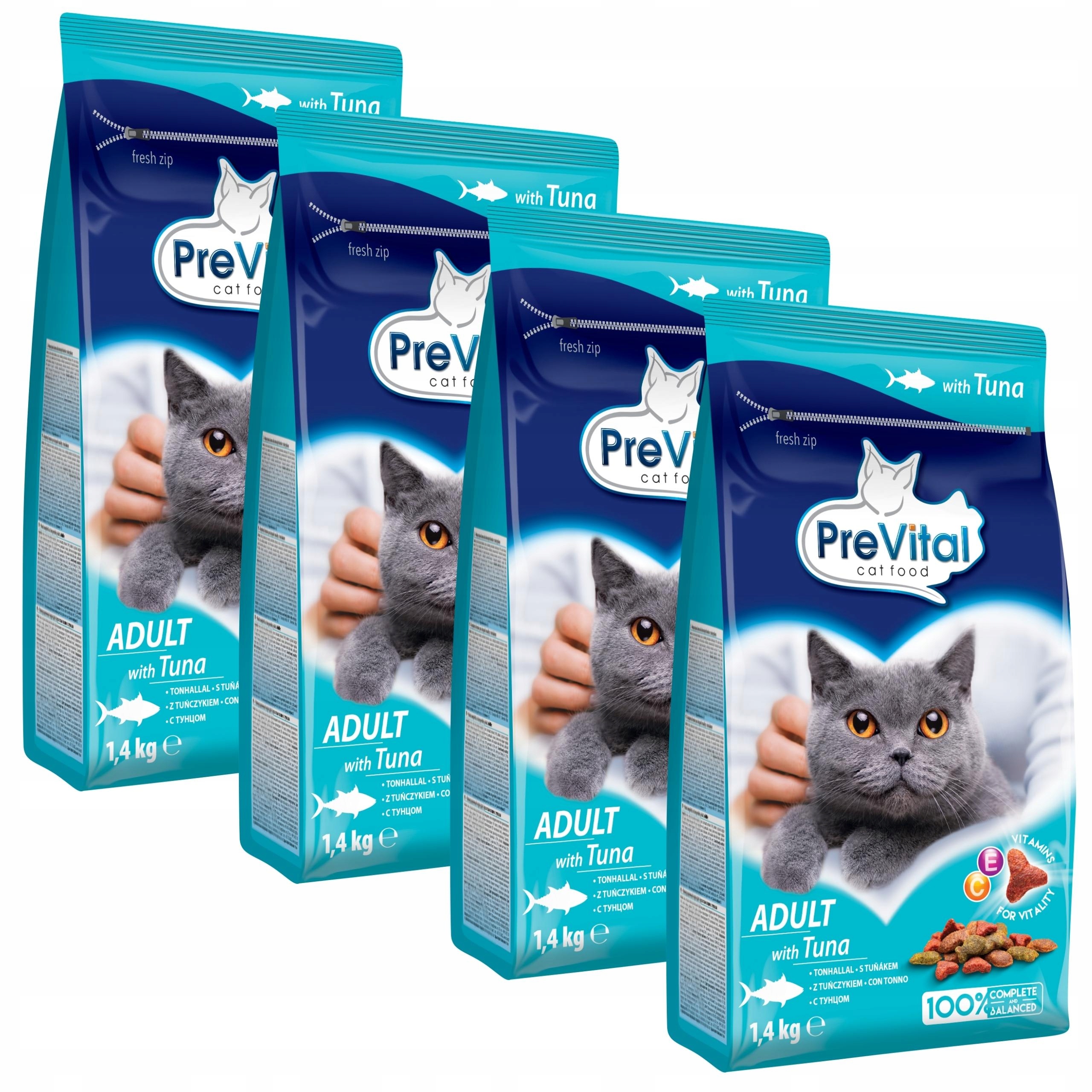 Suché Krmivo Pro Kočky Tuňák 1,4 Kg X 4 Prevital