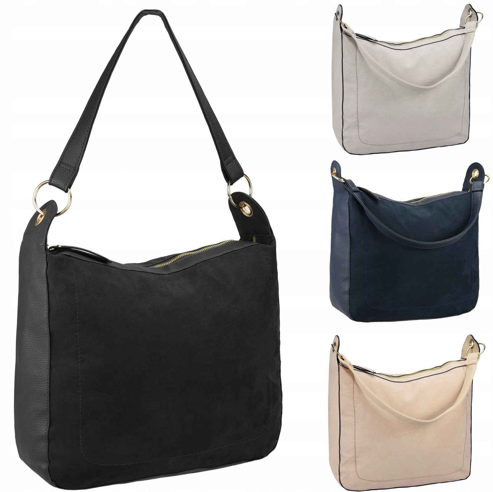 

Torebka Damska Torba Worek Na Ramię Shopper A4 300