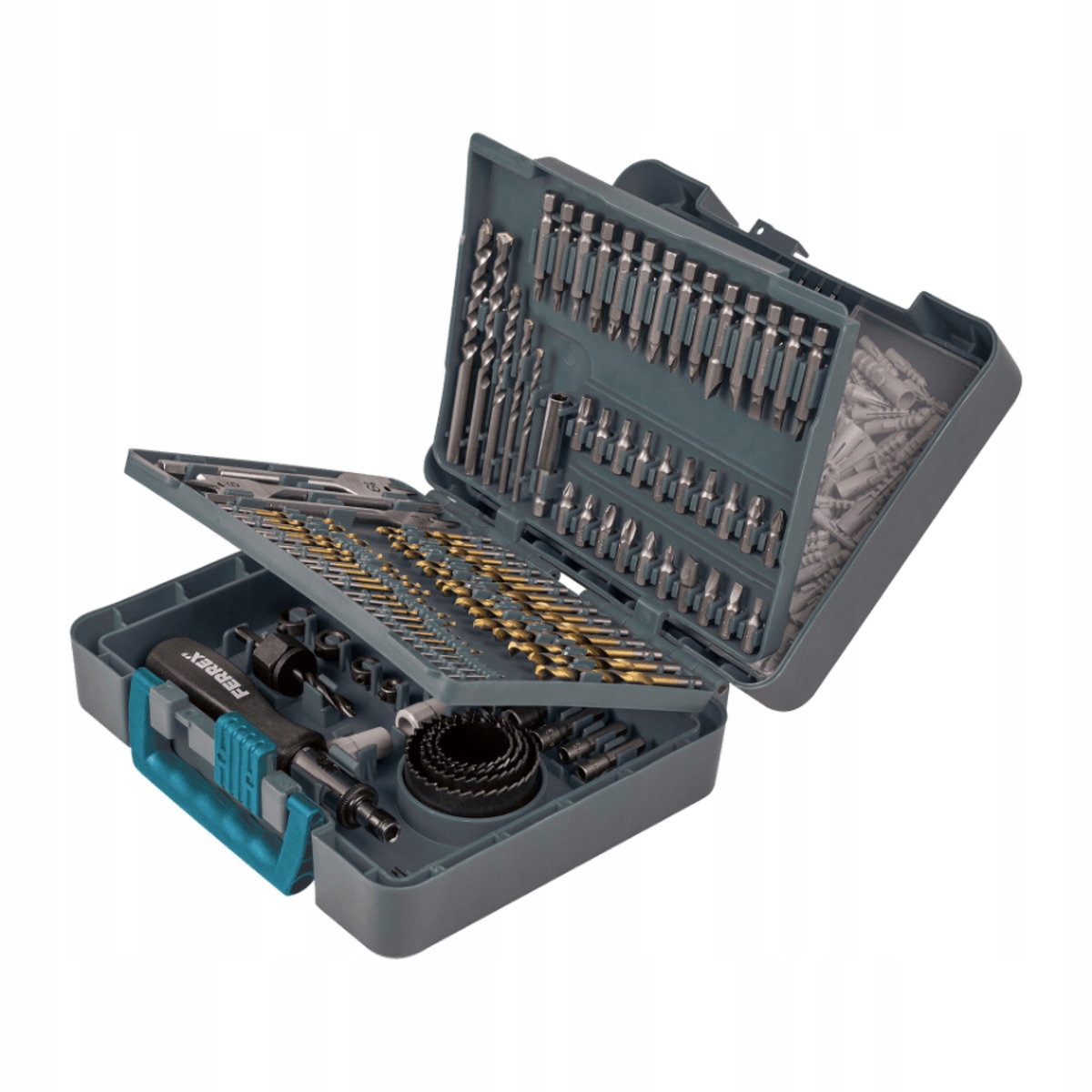 Zestaw bitów wierteł drobnych narzędzi i akcesorii do wiertarki 204 el.