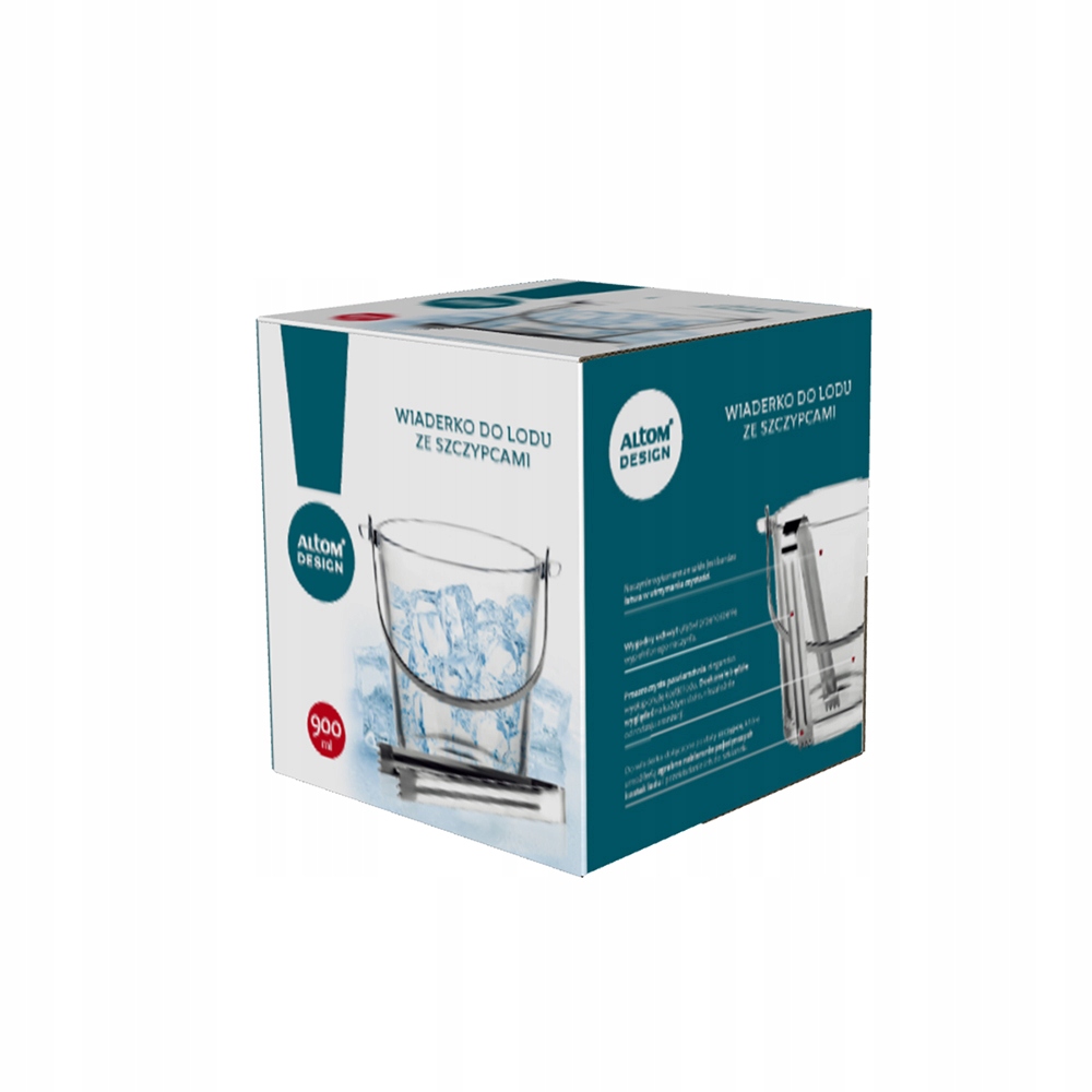 Pojemnik wiaderko do lodu ze szczypcami cooler butelka Altom Design 900 ml Rodzaj wiaderko