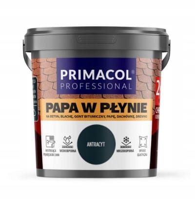Papa w płynie antracyt 6 kg Primacol Na Beton Blachę Gont Papę Drewno