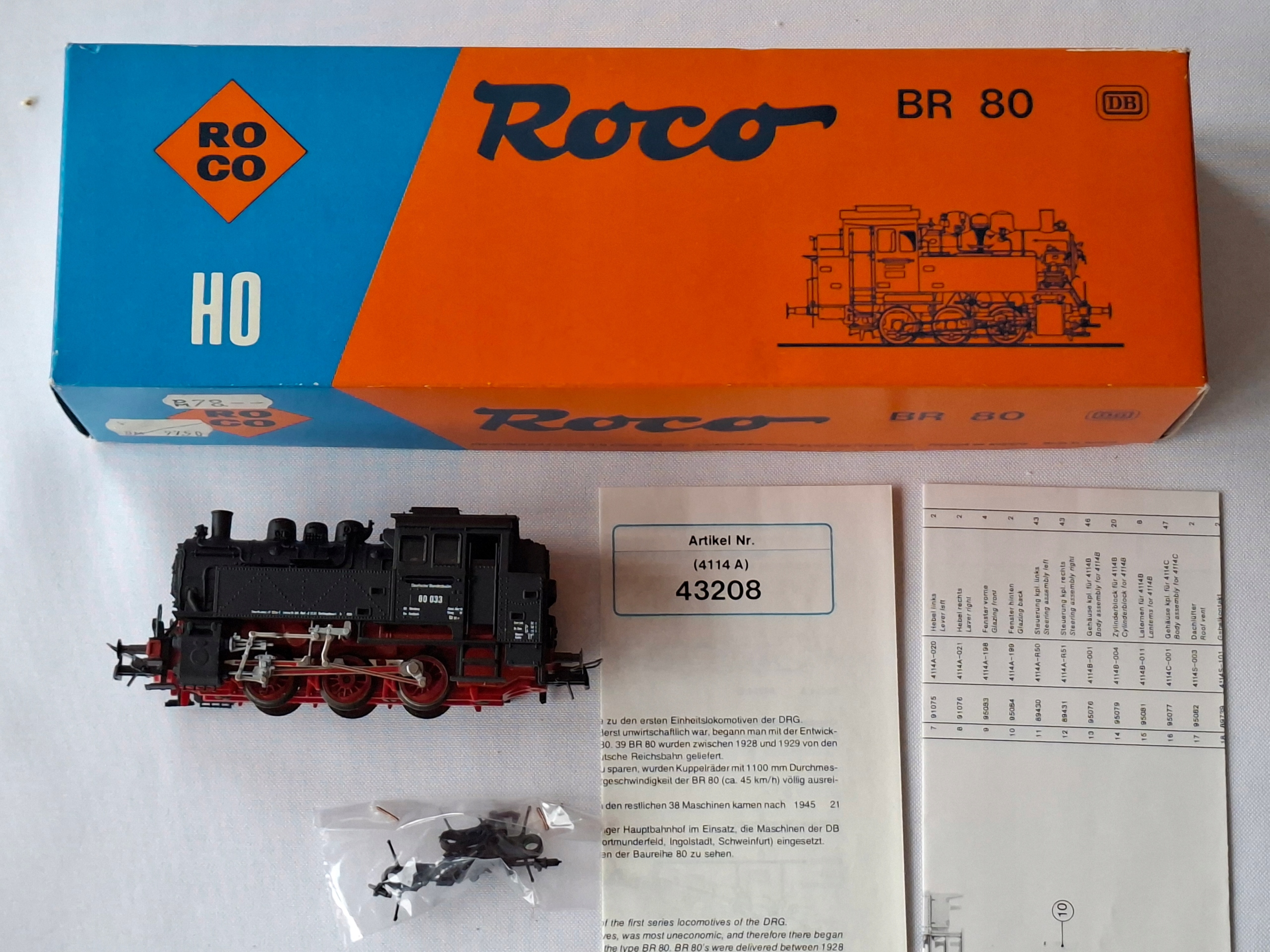 parowóz BR 80 033 DB ep. III ROCO opakowanie edsm instrukcja