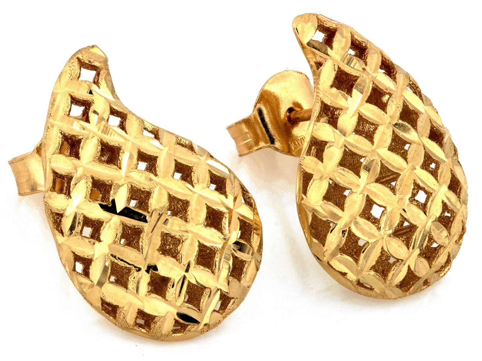 Náušnice pro ženu ze zlata 585 14k na tyčince 2.84g kapky od klenotníka