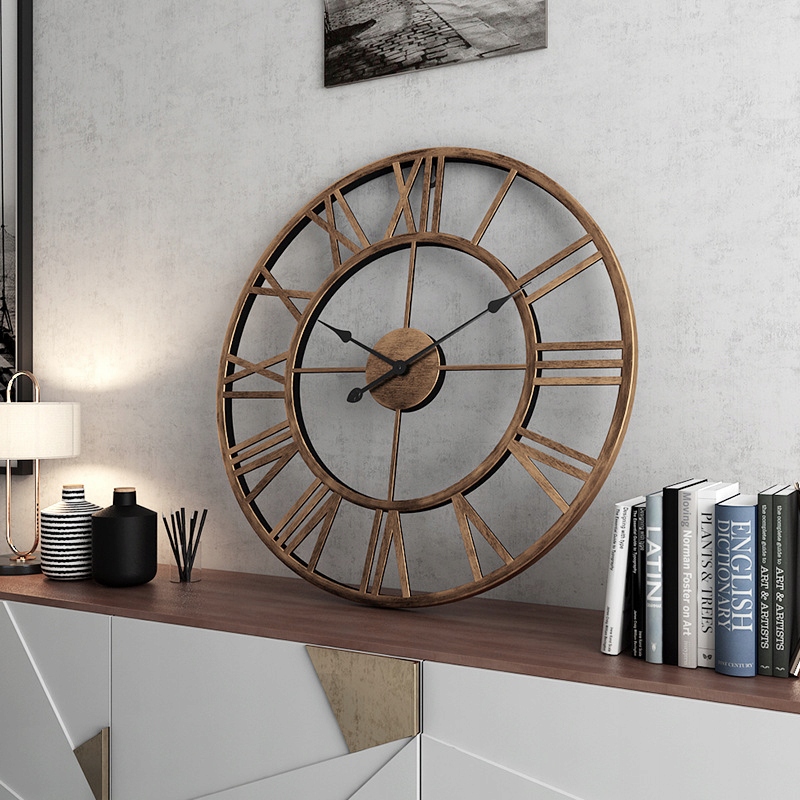 Dizajnové nástenné hodiny Roma Bronz 50cm