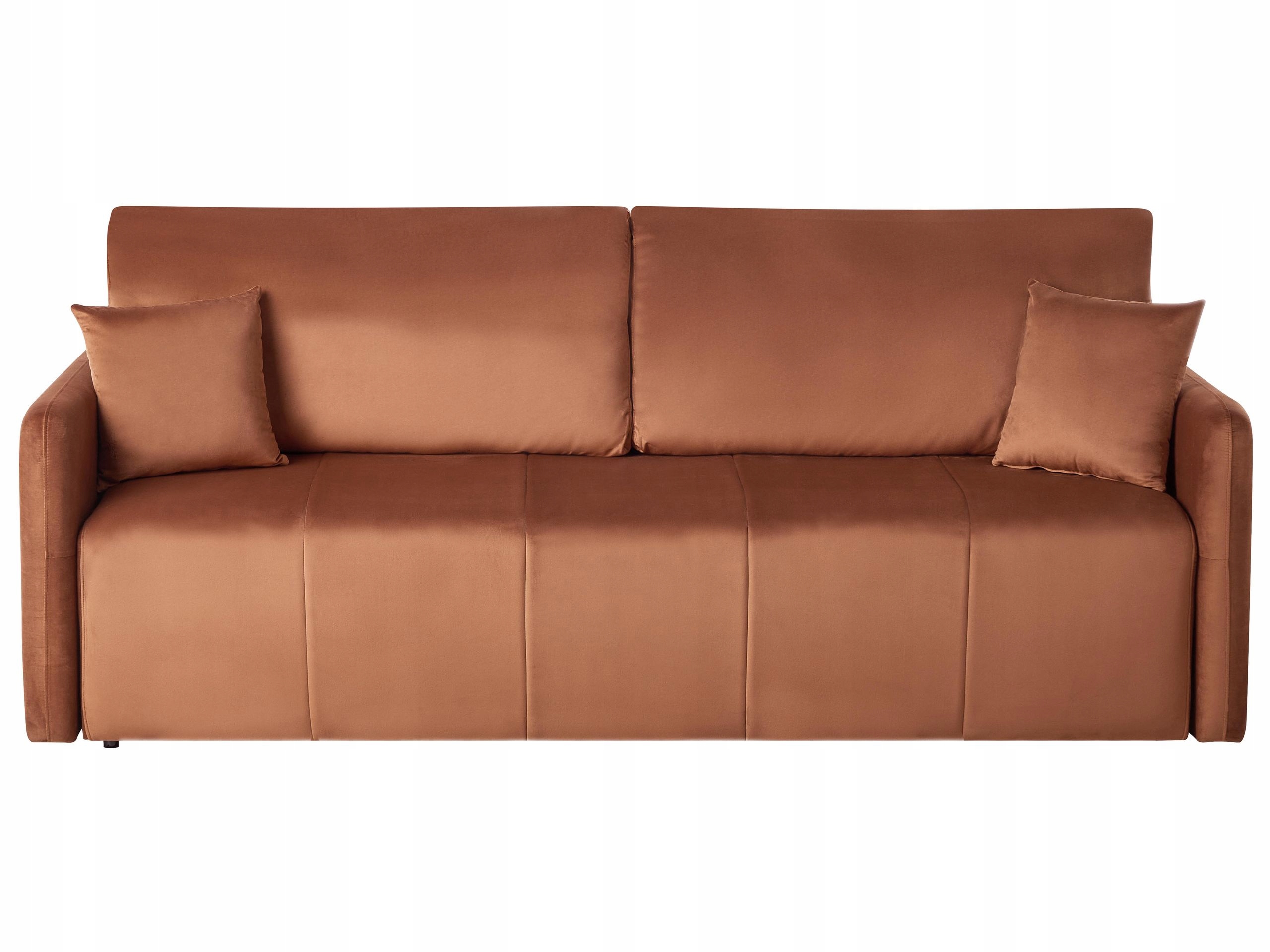 Welurowa sofa z poduszkami z funkcją spania złoty brąz