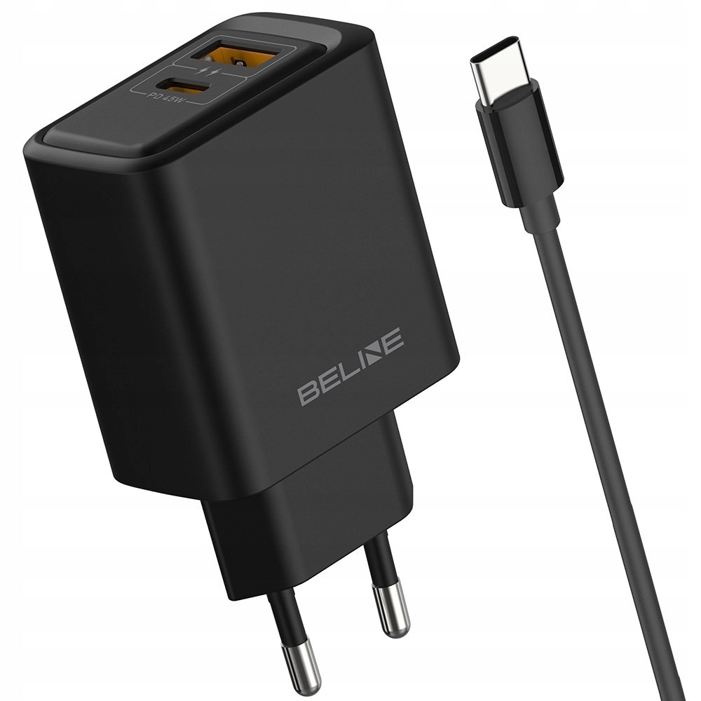 Ładowarka sieciowa Beline 45W GaN Usb-a/usb-c kabel Usb-c/usb-c BLN2CB45C