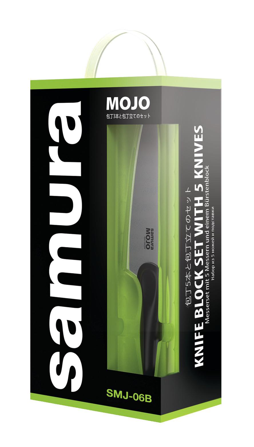 Sada kuchyňských nožů Samura Mojo 5 nožů s kartáčovým blokem AUS-8