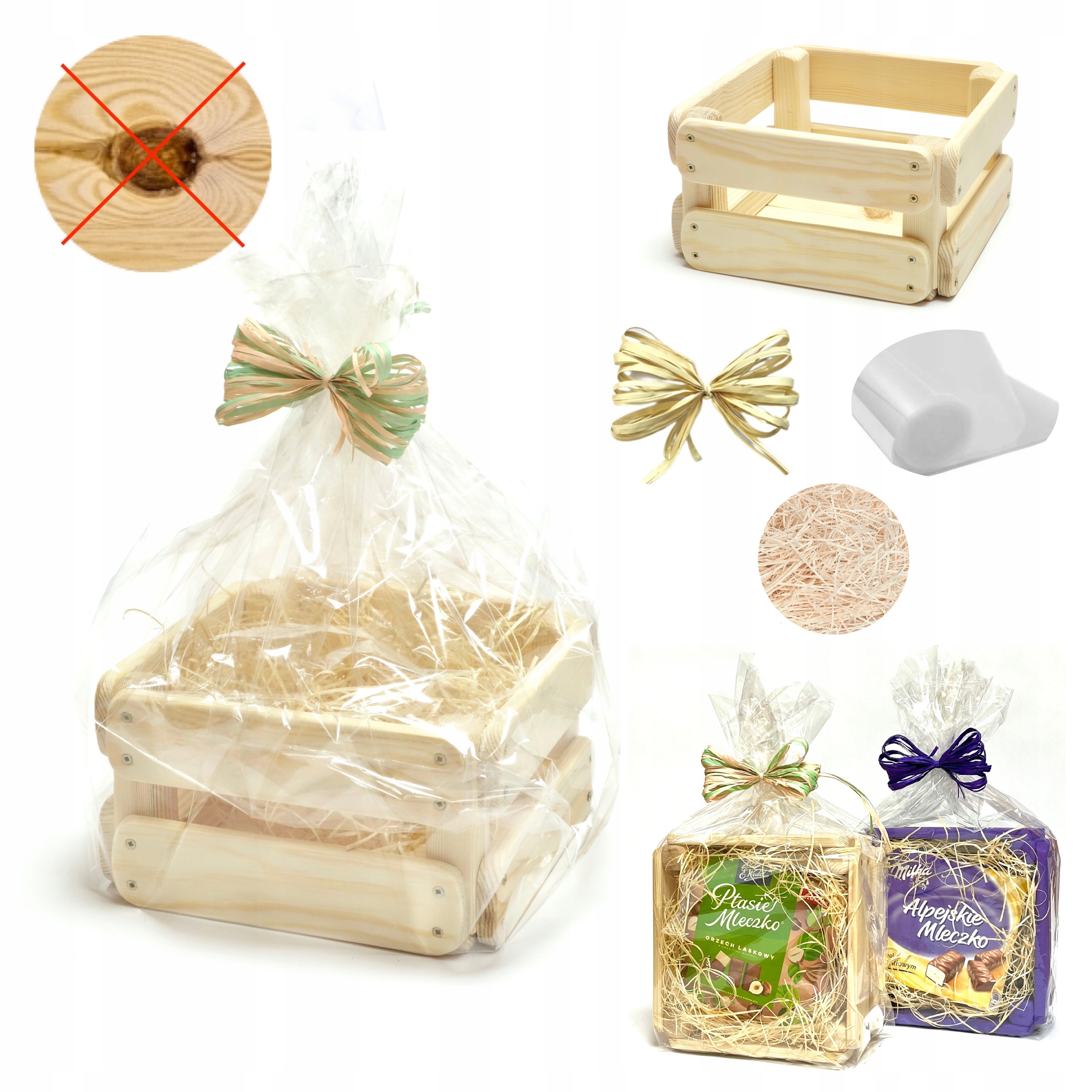 Košík Dárkový košík Krabička Dárek Broušená Dřevěná Hladká Kvalita