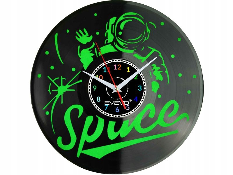 Nástěnné Hodiny Kosmonaut Astronaut Fluorescenční Pozadí Vinylová Deska