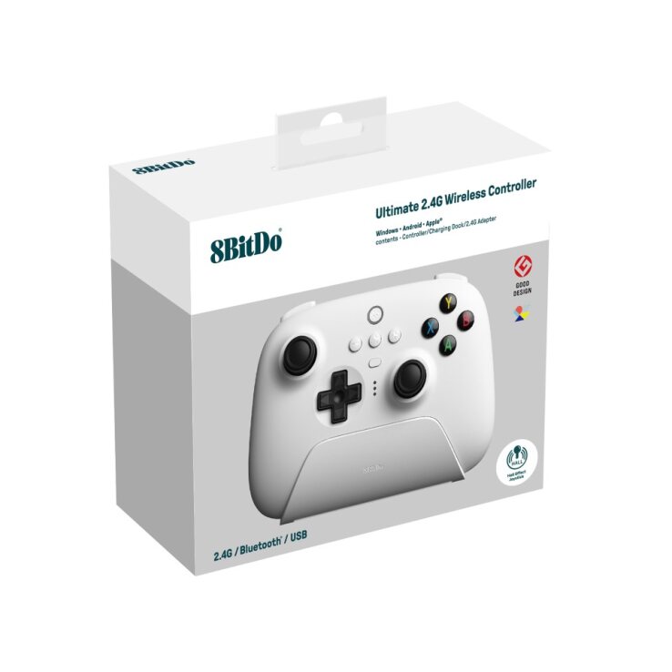 8BitDo Ultimate 2.4G Pad Hall Effect White (PC/Android/Apple)