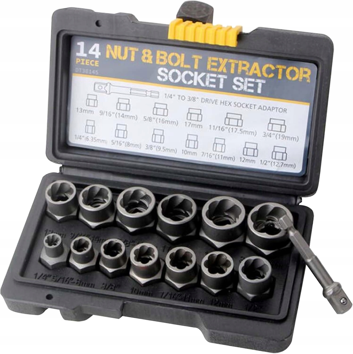 14SZT Wyciągacz Nakrętek Śrub 635-19MM Usuwanie Zardzewiałych Uszkodzonych