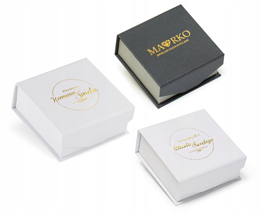 ZŁOTY KOMPLET MEDALIK MATKA BOSKA + ŁAŃCUSZEK p585 Splot Inny splot